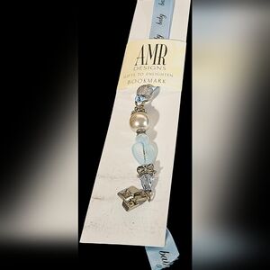 AMR Designs Blue Baby Beaded Charms Bookmark ~ NIP